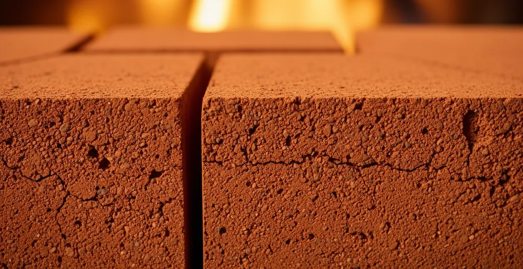 Blocs de chamotte accumulateurs à l'intérieur d'un poêle à accumulation